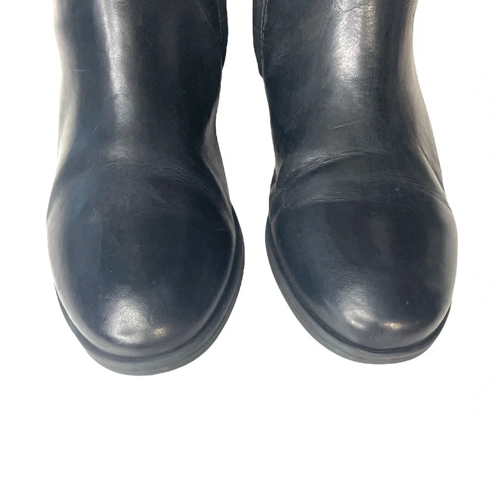 Lucca Lane Sashya Black Leather Knee High Riding Boots | Size 6